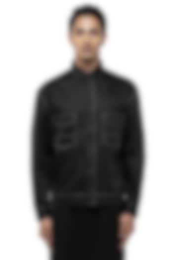 Dark Bottle Green Giza Cotton Party Wear Shirt by SDS by KUSHAL SHAH at Pernia's Pop Up Shop