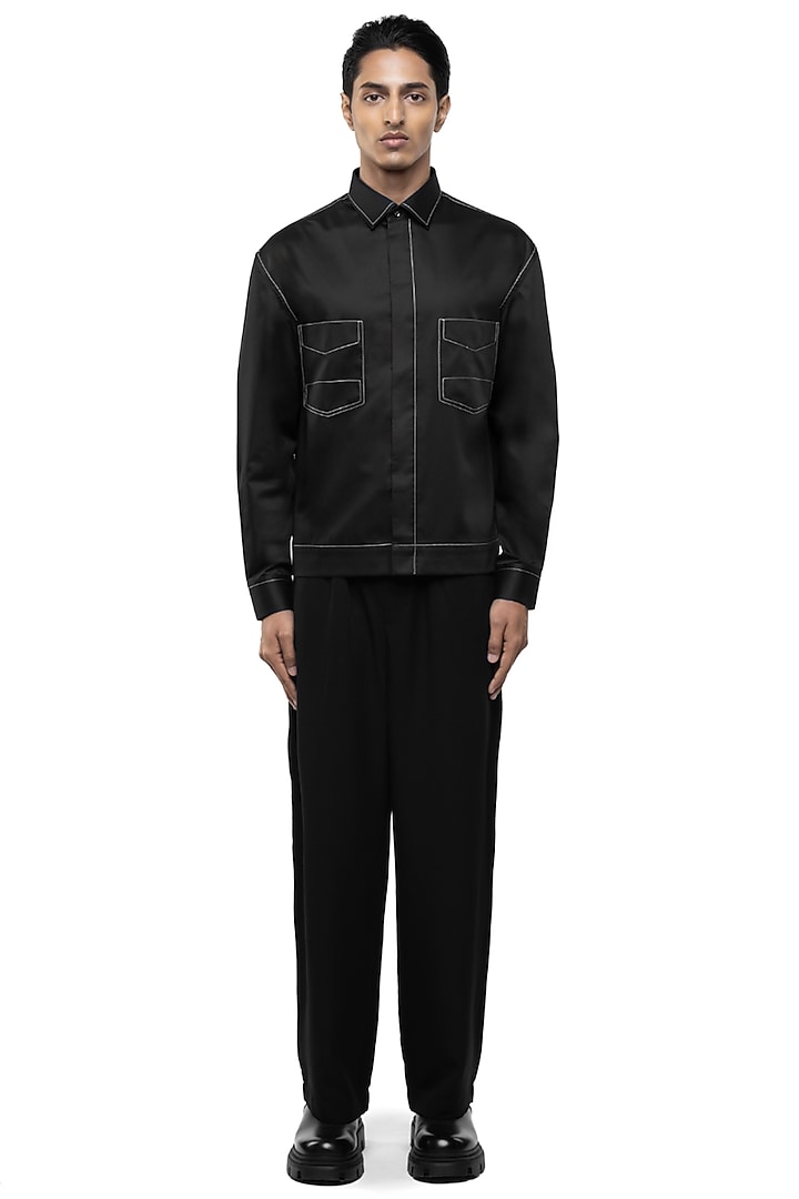 Dark Bottle Green Giza Cotton Party Wear Shirt by SDS by KUSHAL SHAH at Pernia's Pop Up Shop