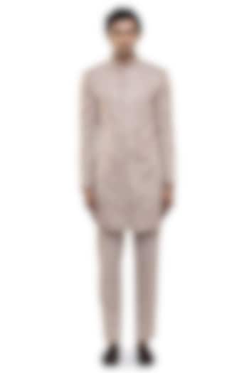 Old Rose & Off-White Silk Thread Embroidered Groom Sherwani Set by SDS by KUSHAL SHAH at Pernia's Pop Up Shop