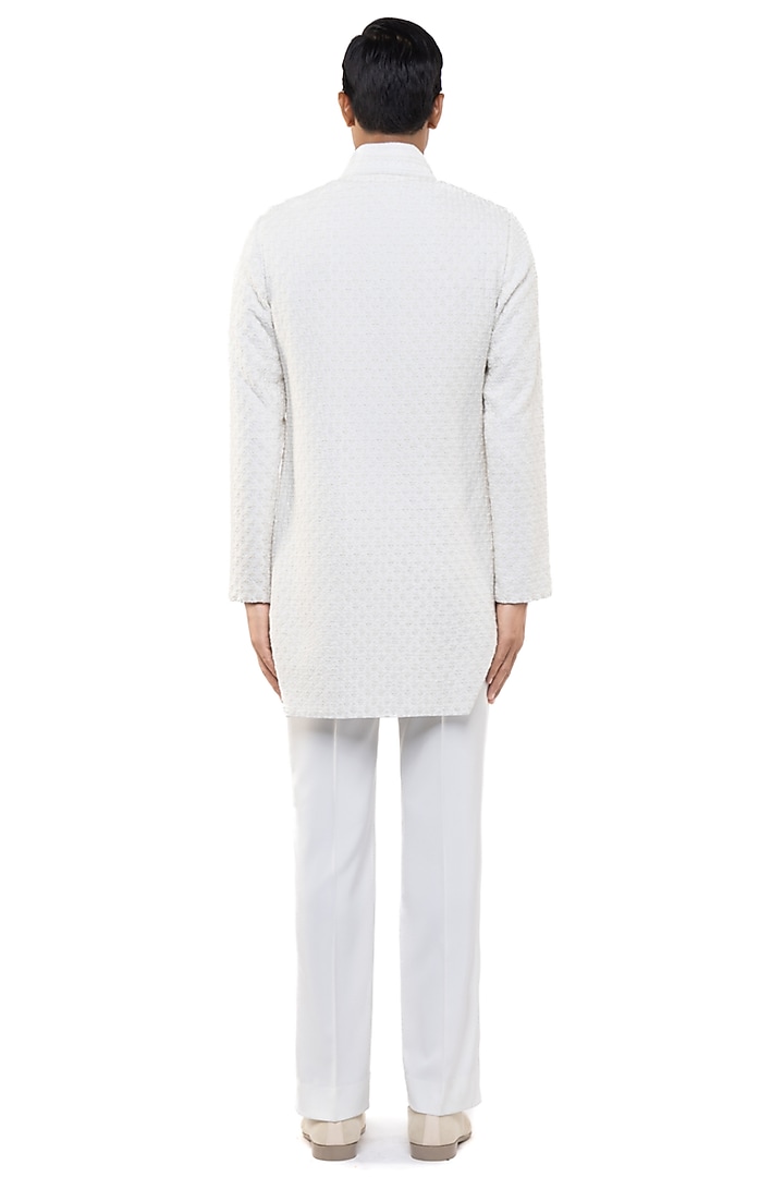 Ivory Silk Embroidered Groom Sherwani Set by SDS by KUSHAL SHAH at Pernia's Pop Up Shop
