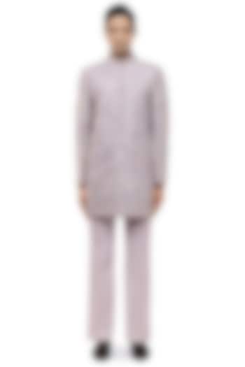 Purple Silk Embroidered Groom Sherwani Set by SDS by KUSHAL SHAH at Pernia's Pop Up Shop