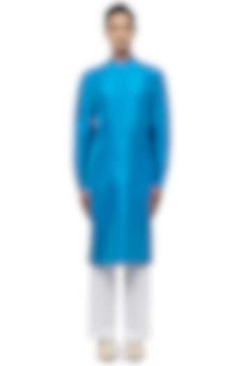 Blue Silk Kurta Set by SDS by KUSHAL SHAH at Pernia's Pop Up Shop
