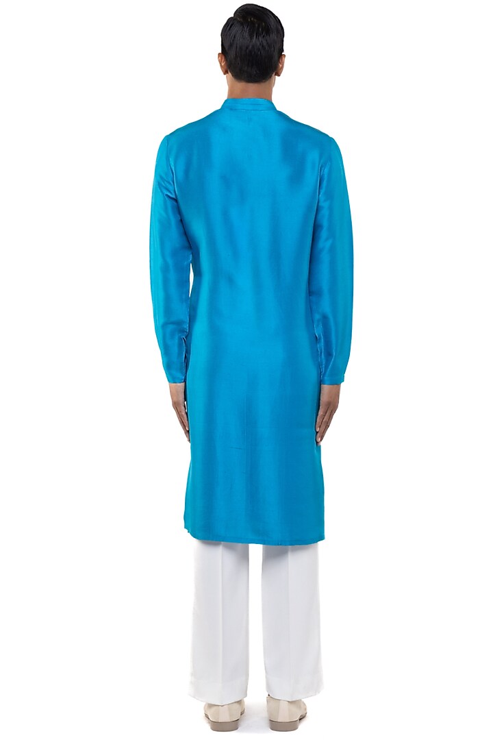 Blue Silk Kurta Set by SDS by KUSHAL SHAH at Pernia's Pop Up Shop