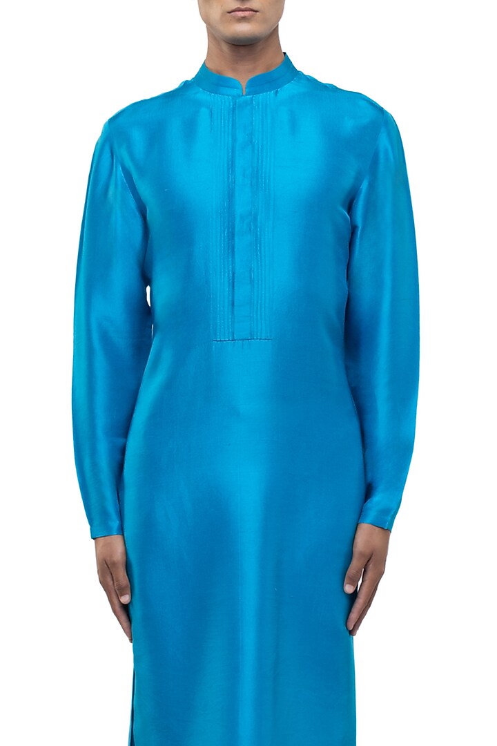 Blue Silk Kurta Set by SDS by KUSHAL SHAH at Pernia's Pop Up Shop