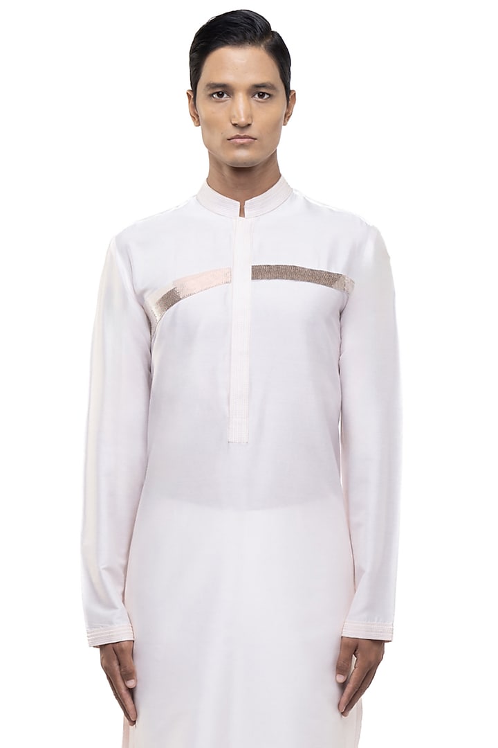 Pink Silk Kurta Set by SDS by KUSHAL SHAH at Pernia's Pop Up Shop