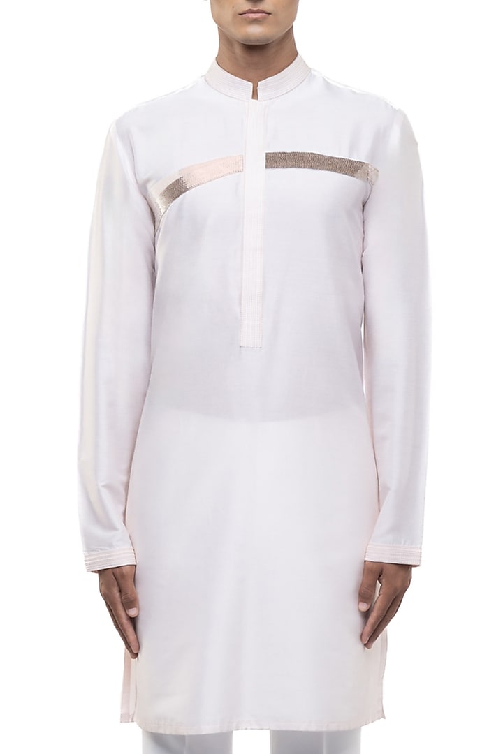 Pink Silk Kurta Set by SDS by KUSHAL SHAH at Pernia's Pop Up Shop