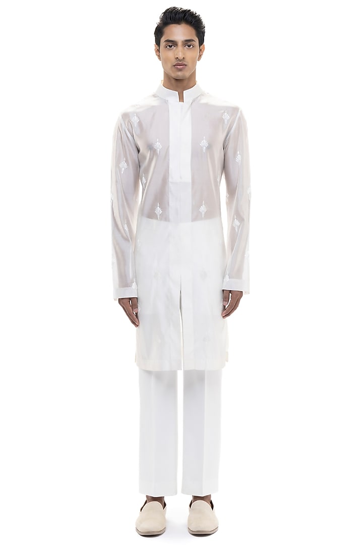 White Organza Kurta Set by SDS by KUSHAL SHAH at Pernia's Pop Up Shop