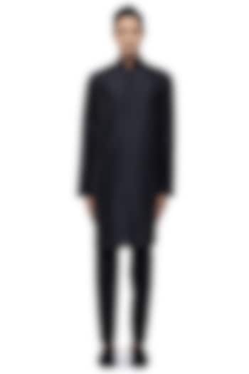 Black Silk Kurta Set by SDS by KUSHAL SHAH at Pernia's Pop Up Shop