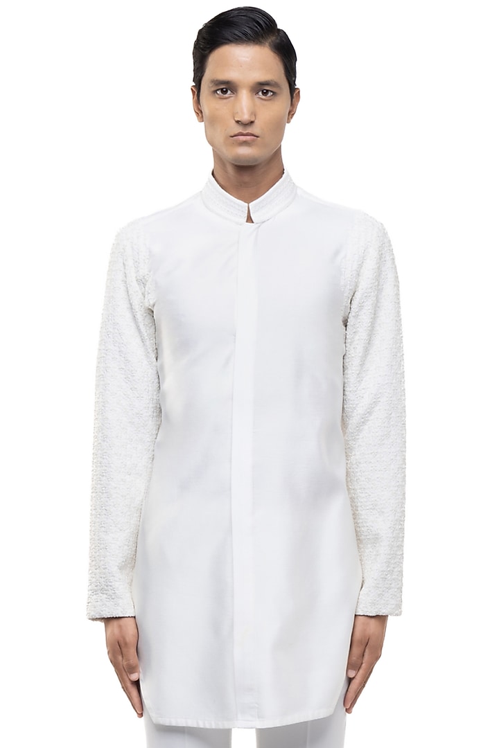 Ivory Silk Kurta Set by SDS by KUSHAL SHAH at Pernia's Pop Up Shop
