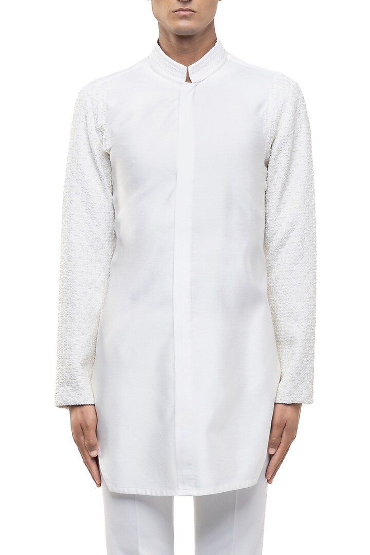 Ivory Silk Kurta Set by SDS by KUSHAL SHAH at Pernia's Pop Up Shop