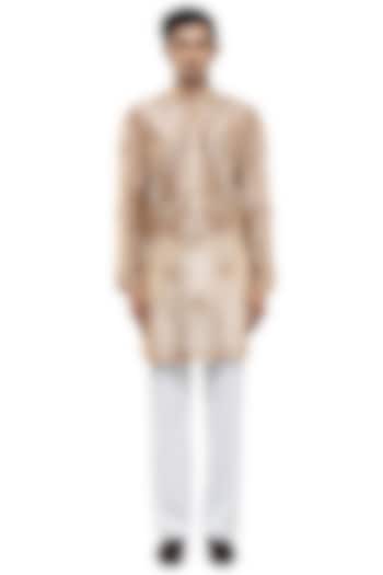 Beige Organza Kurta Set by SDS by KUSHAL SHAH at Pernia's Pop Up Shop