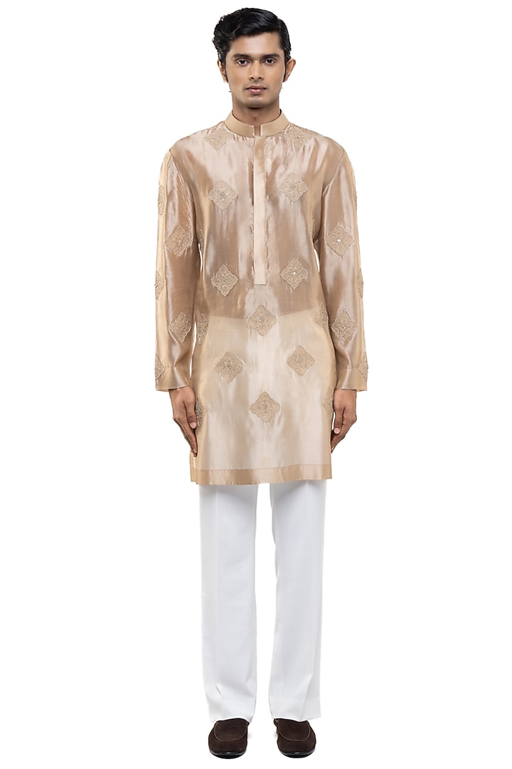 Beige Organza Kurta Set by SDS by KUSHAL SHAH at Pernia's Pop Up Shop