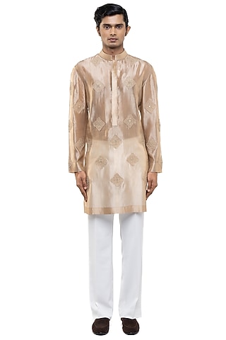 Beige Organza Kurta Set by SDS by KUSHAL SHAH