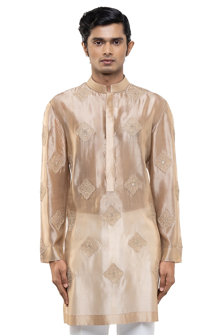 Beige Organza Kurta Set by SDS by KUSHAL SHAH at Pernia's Pop Up Shop