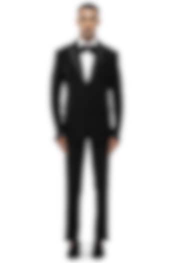 Black Satin Tuxedo Set by SDS by KUSHAL SHAH at Pernia's Pop Up Shop