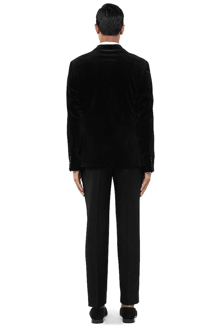 Black Velvet Tuxedo Set by SDS by KUSHAL SHAH at Pernia's Pop Up Shop