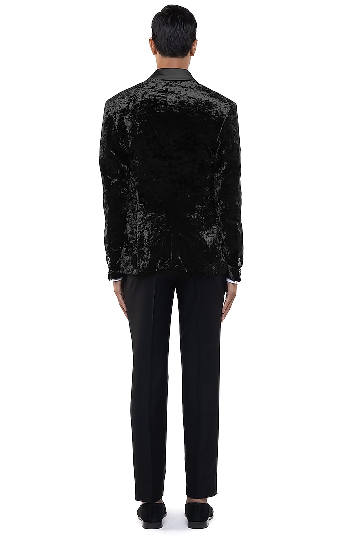 Black Velvet Tuxedo Set by SDS by KUSHAL SHAH at Pernia's Pop Up Shop