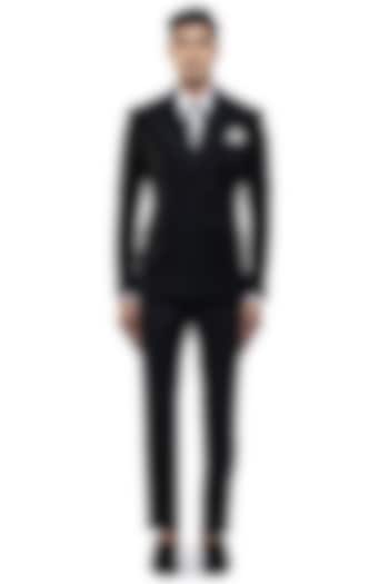 Black Worsted Wool Tuxedo Set by SDS by KUSHAL SHAH at Pernia's Pop Up Shop