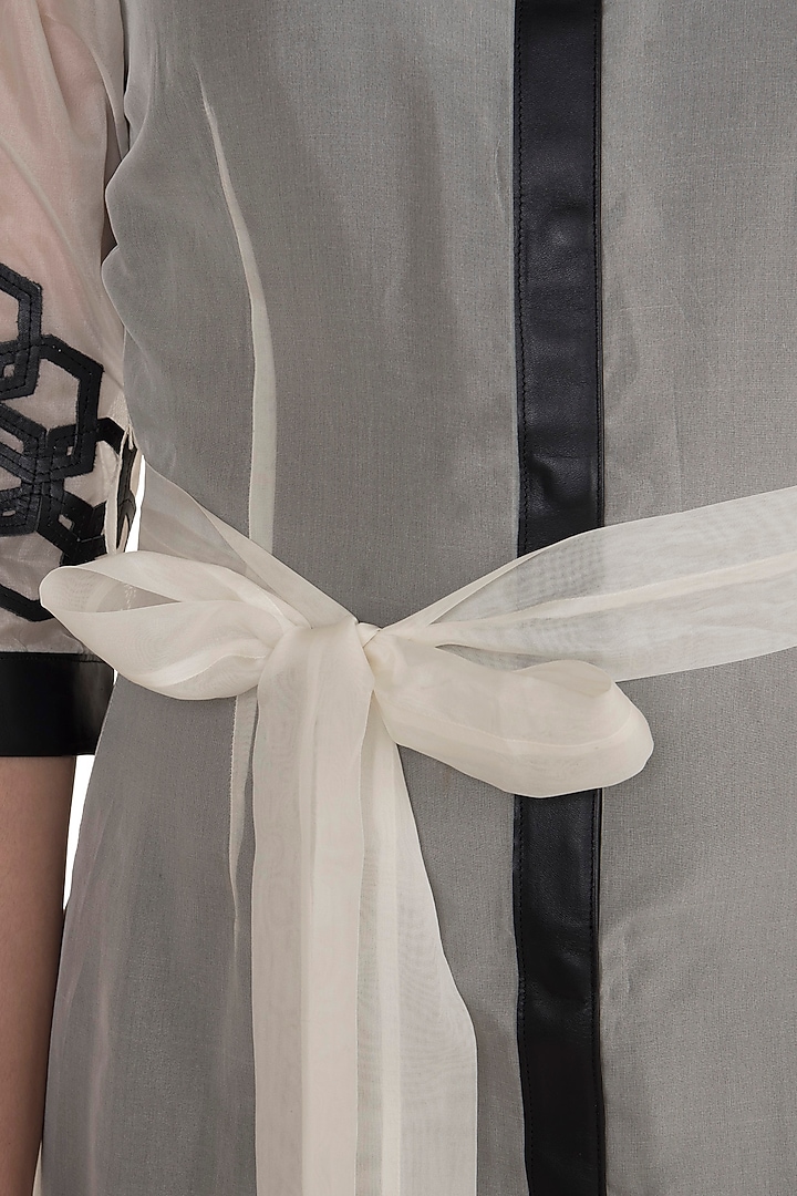 White Hexagon Maxi Trench Vacation Dress With Inner by Devina Juneja at Pernia's Pop Up Shop