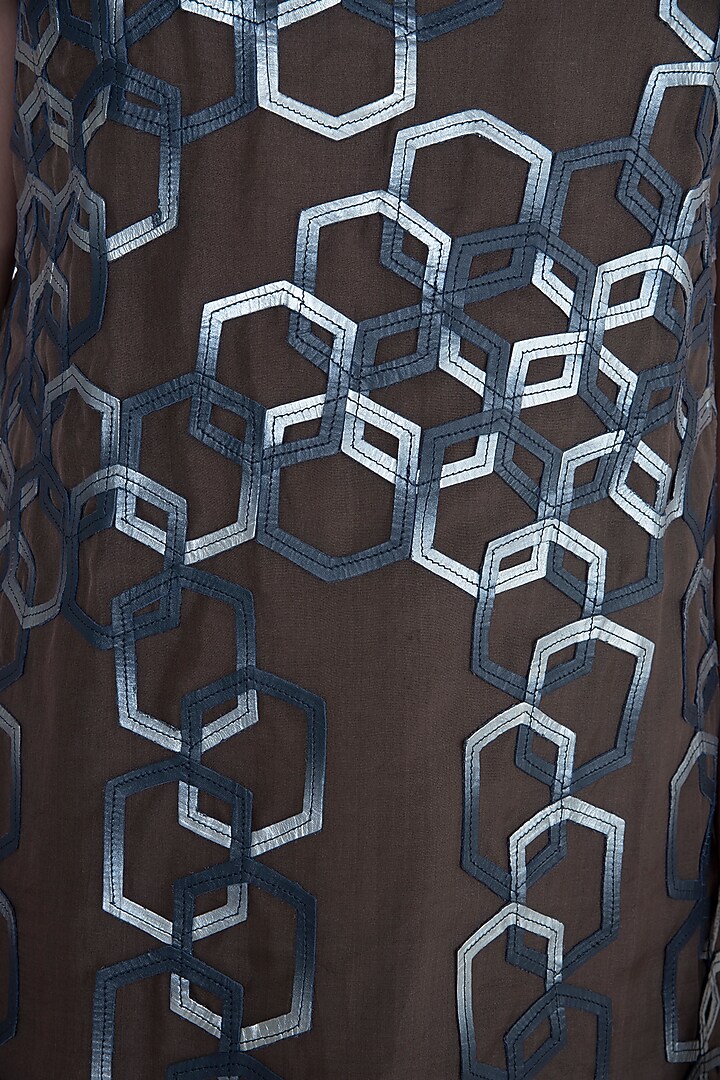 Brown Hexagon High Neck Vacation Dress With Inner by Devina Juneja at Pernia's Pop Up Shop