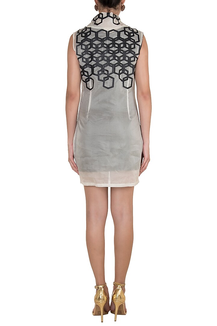 Black & White Hexagon High Neck Vacation Dress With Inner by Devina Juneja at Pernia's Pop Up Shop