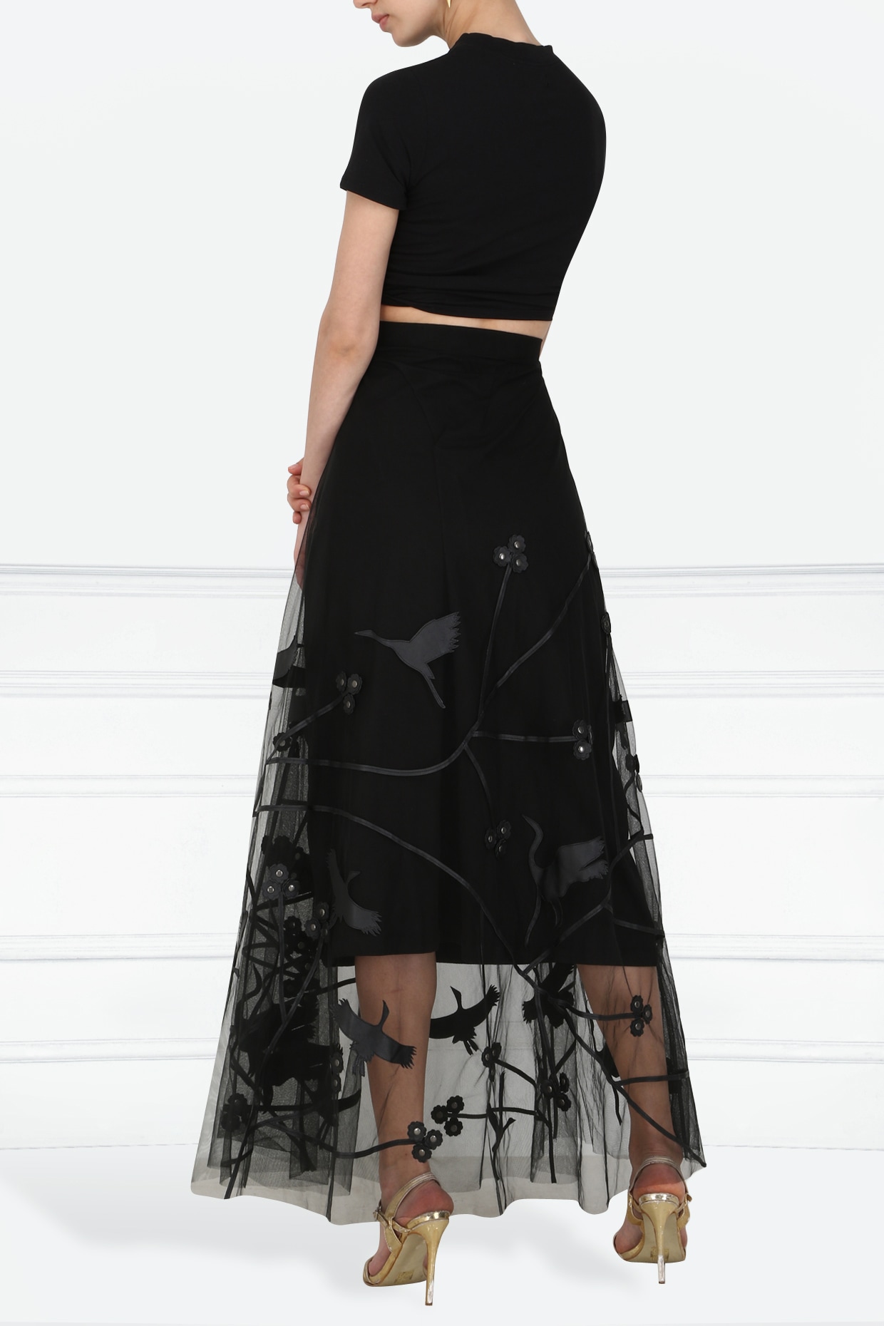 Black work maxi clearance skirt