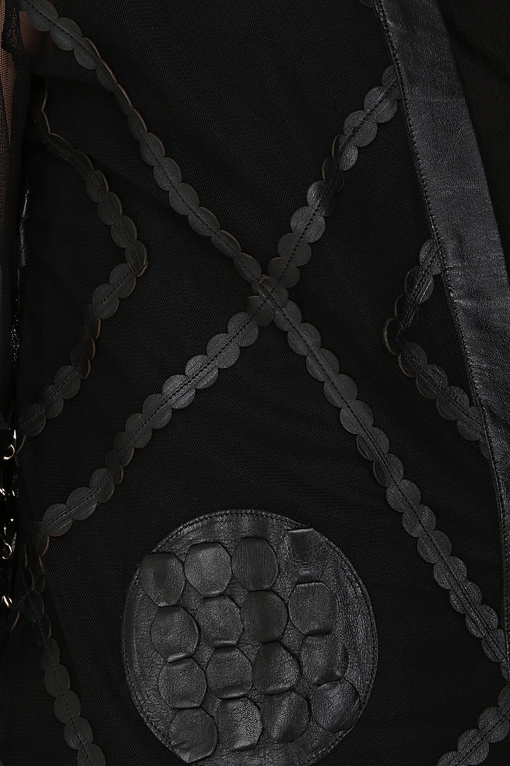 Black applique work kimono jacket available only at Pernia's Pop Up Shop.