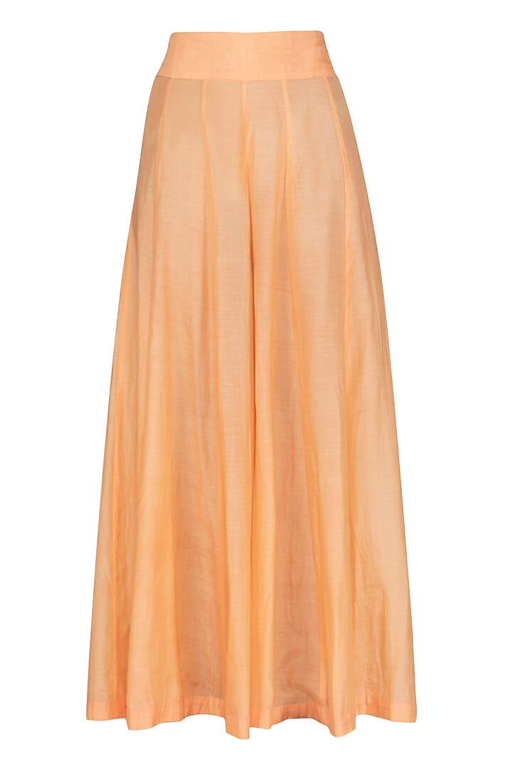Off White To Peach Shaded Embroidered Sharara Set by Shalini Dokania at Pernia's Pop Up Shop