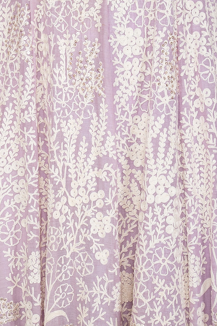 Lavender Embroidered Wedding Anarkali Set by Shalini Dokania at Pernia's Pop Up Shop