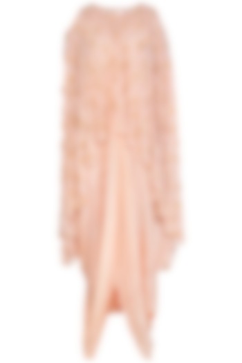 Baby Pink Embroidered Cape with Drape by Shalini Dokania