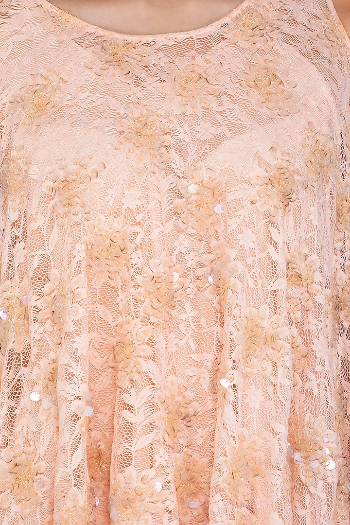 Baby Pink Embroidered Cape with Drape by Shalini Dokania at Pernia's Pop Up Shop