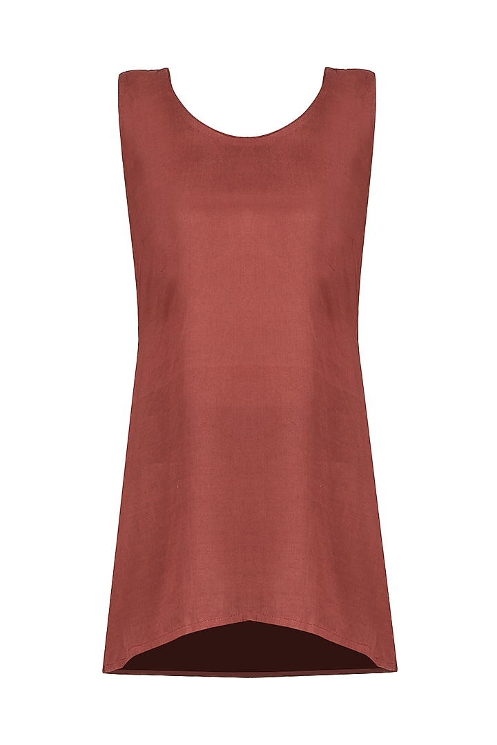 Sage brick red embroidered tunicavailable only at Pernia's Pop Up Shop.