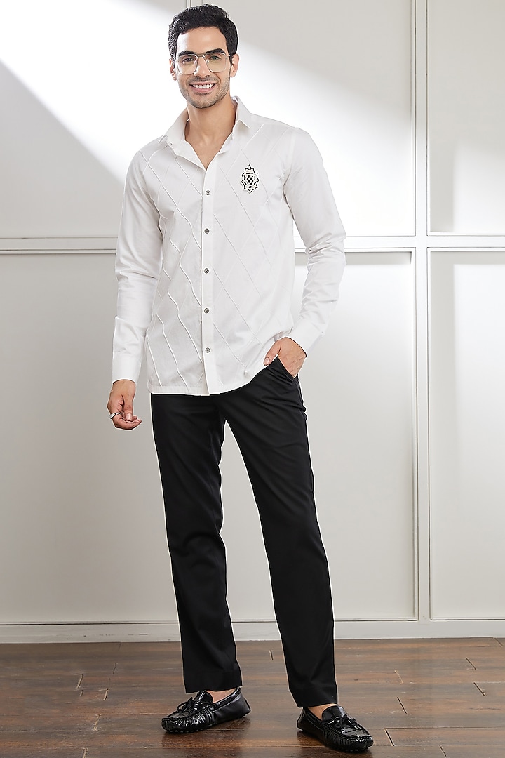White Cotton Shirt by SEVENDC