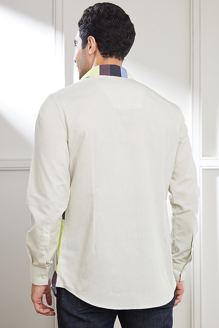 Multi-Colored Cotton Abstract Printed Party Wear Shirt by SEVENDC MEN at Pernia's Pop Up Shop