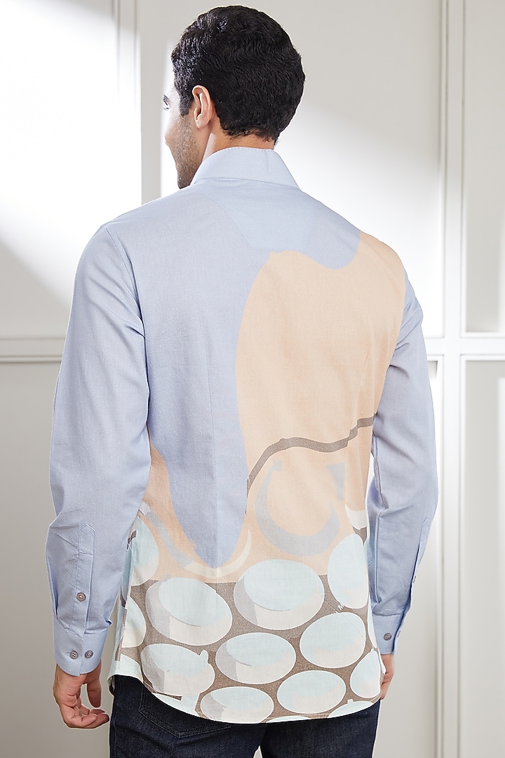 Multi-Colored Cotton Abstract Printed Party Wear Shirt by SEVENDC MEN at Pernia's Pop Up Shop