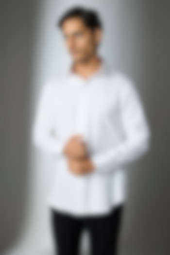 White Cotton Party Wear Shirt by SEVENDC MEN at Pernia's Pop Up Shop