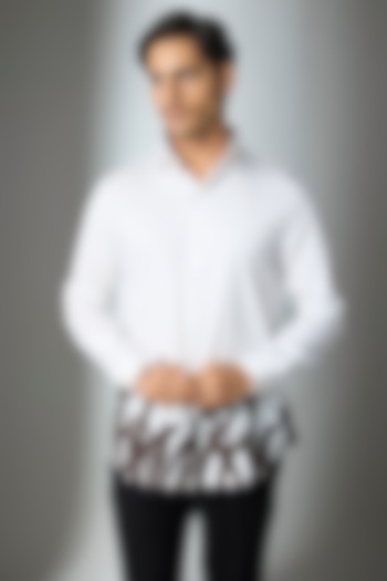 White Cotton Party Wear Shirt by SEVENDC MEN at Pernia's Pop Up Shop