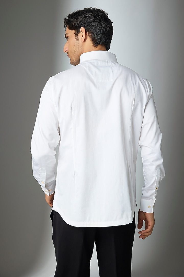 White Cotton Party Wear Shirt by SEVENDC MEN at Pernia's Pop Up Shop