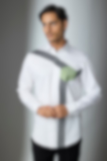 White Cotton Party Wear Shirt by SEVENDC MEN at Pernia's Pop Up Shop