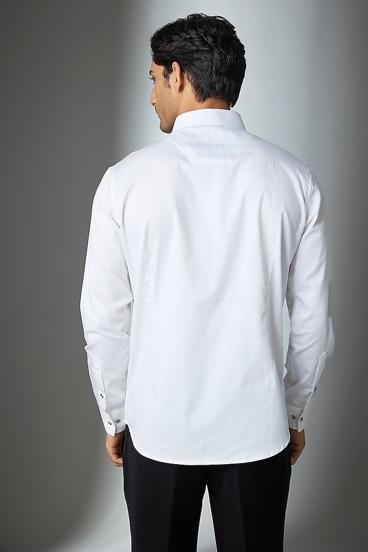 White Cotton Party Wear Shirt by SEVENDC MEN at Pernia's Pop Up Shop