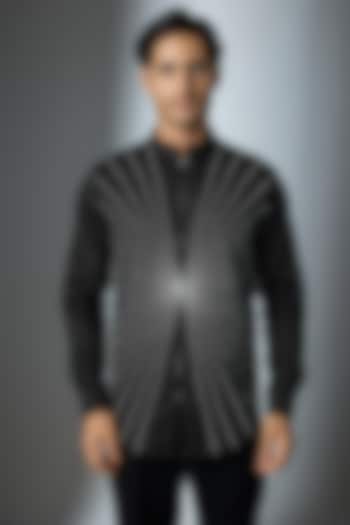 Black Cotton Party Wear Shirt by SEVENDC MEN at Pernia's Pop Up Shop