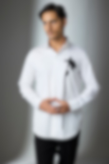 White Cotton Party Wear Shirt by SEVENDC MEN at Pernia's Pop Up Shop