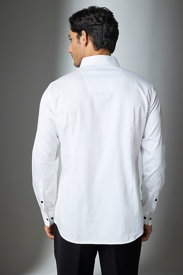 White Cotton Party Wear Shirt by SEVENDC MEN at Pernia's Pop Up Shop