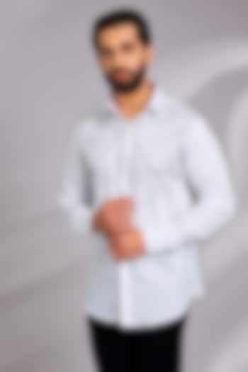 White Cotton Party Wear Shirt by SEVENDC MEN at Pernia's Pop Up Shop