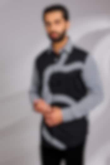 Black Cotton Party Wear Shirt by SEVENDC MEN at Pernia's Pop Up Shop