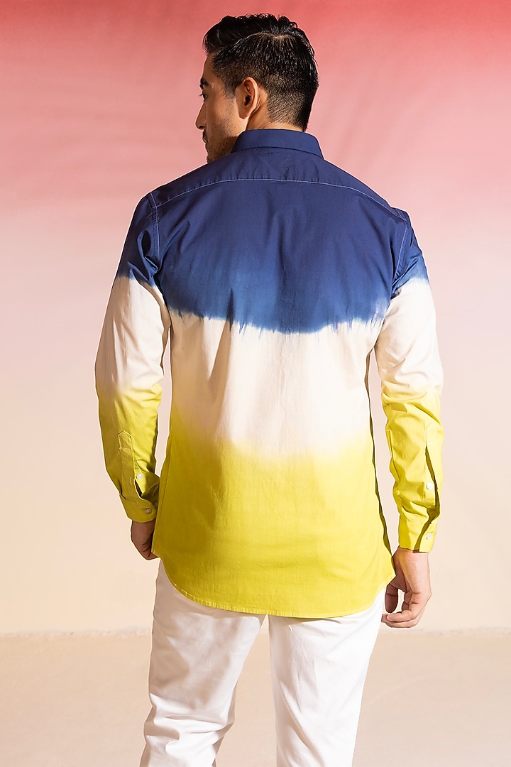 Multi-Colored Cotton Satin Party Wear Shirt by SEVENDC MEN at Pernia's Pop Up Shop