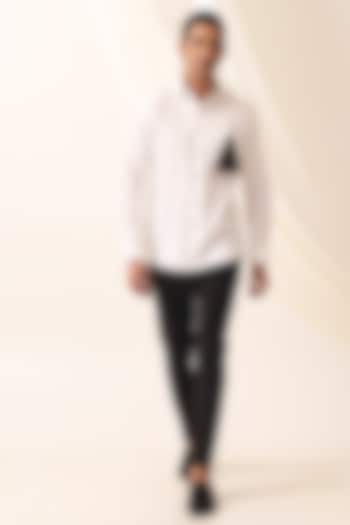 White Cotton Summer party Shirt by SEVENDC MEN at Pernia's Pop Up Shop