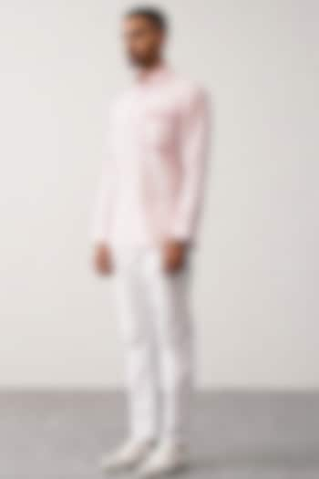 Pink Linen Shirt by SEVENDC MEN