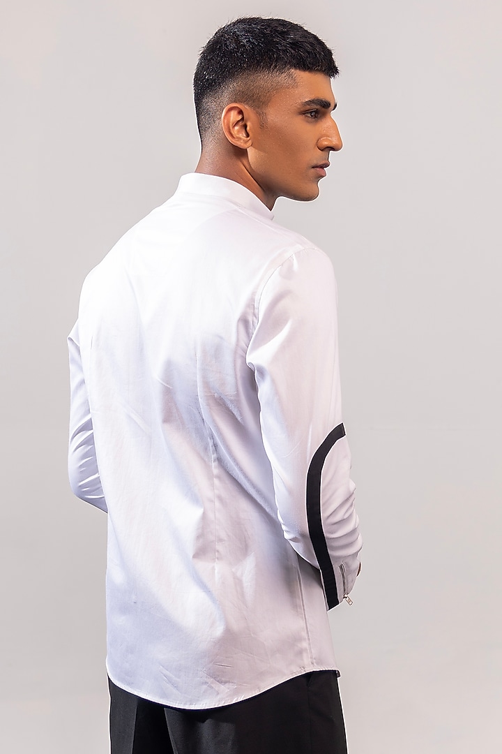 White Cotton Party Wear Shirt by SEVENDC MEN at Pernia's Pop Up Shop
