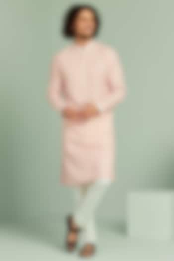 Pink Pure Silk Kurta Set by SEVENDC MEN at Pernia's Pop Up Shop